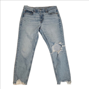 Womens American Eagle 90s skinny distressed light wash jeans size 8 Short.